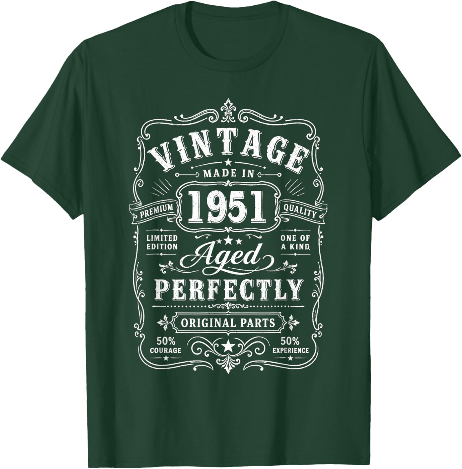 Vintage 1951 75yr 75th Birthday Gifts 75 Years Old T-Shirt - T-Shirt | Forest