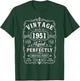 Vintage 1951 75yr 75th Birthday Gifts 75 Years Old T-Shirt - T-Shirt | Forest