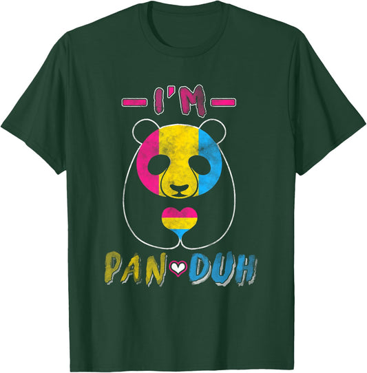 LGBT Gay Pride I'm Pan Duh Panda Pansexual T-Shirt - T-Shirt | Forest