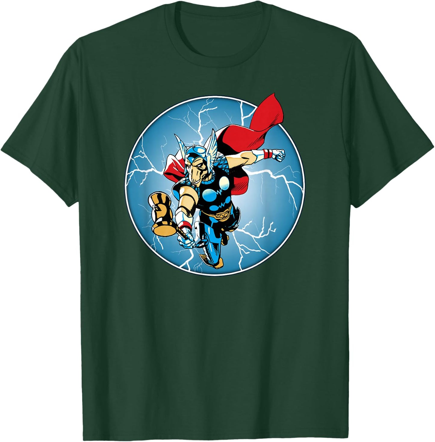Marvel Beta Ray Bill Flying Hammer Lightning Badge T-Shirt - T-Shirt | Forest