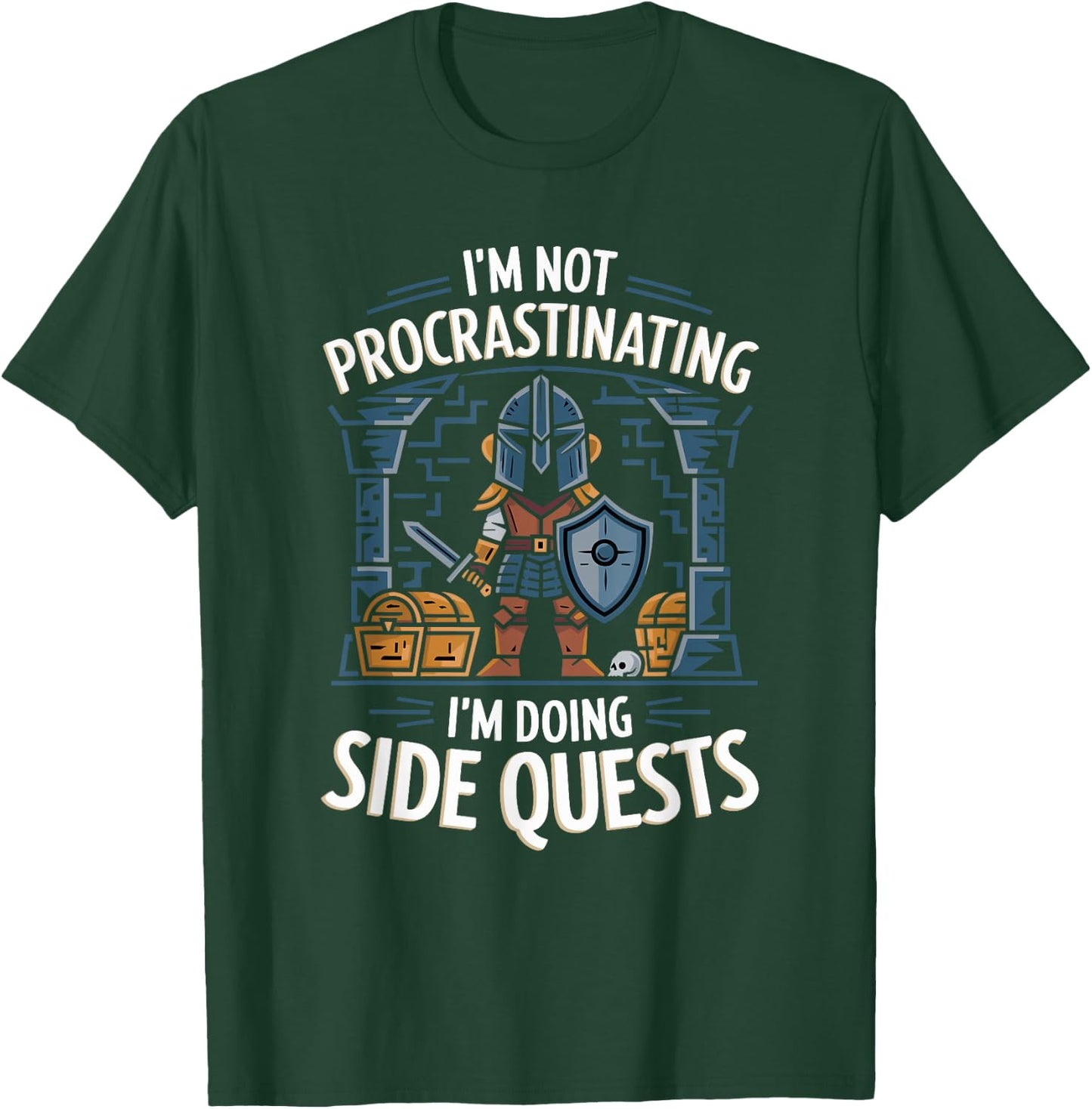 RPG Gamer Apparel for Quest Lovers -Adult Black Small Classic Modern T-Shirt - T-Shirt | Forest