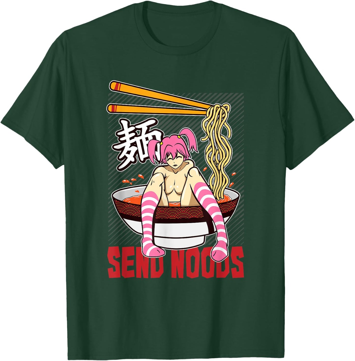 Funny send noods ramen bowl lewd anime shabu noodle pool T-Shirt - T-Shirt | Forest