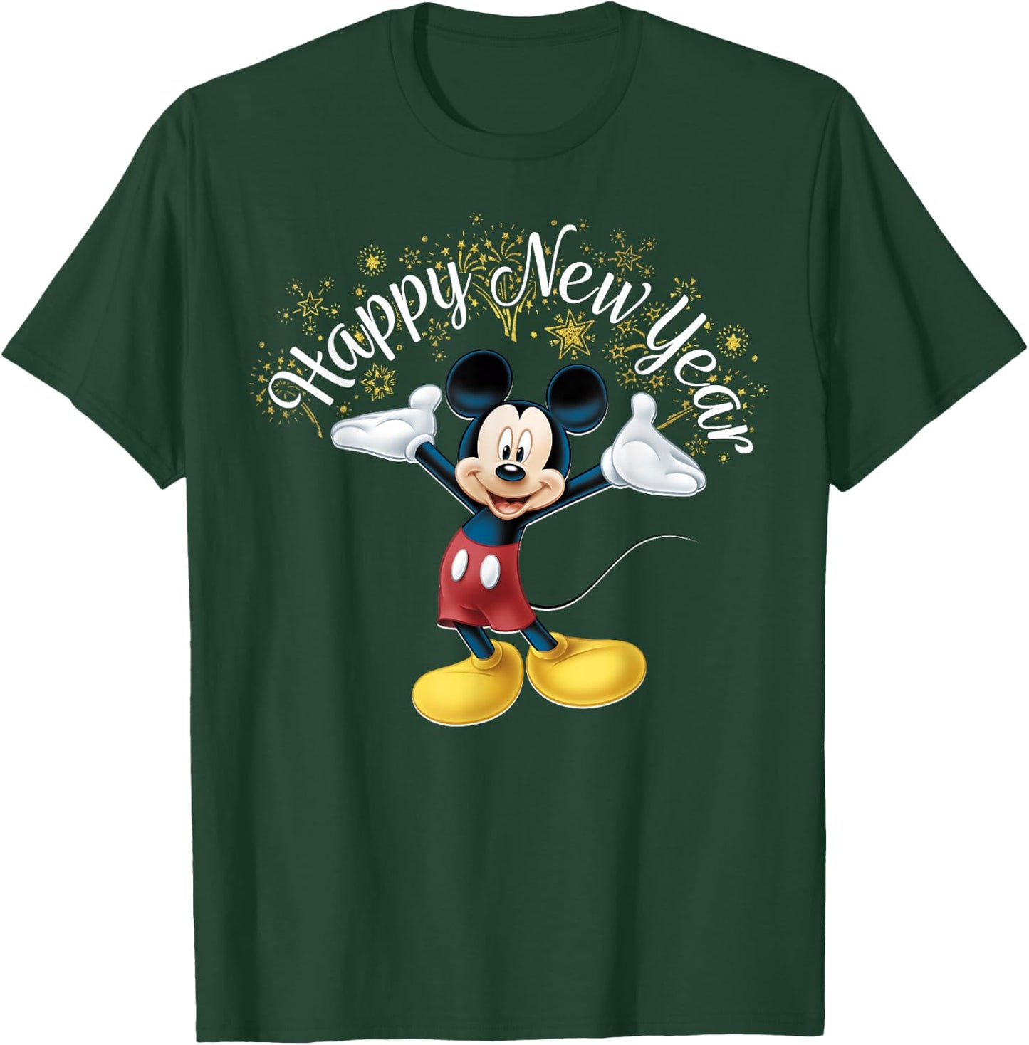 Disney New Year's Mickey Mouse Happy New Year Portrait T-Shirt - T-Shirt | Forest