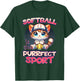 Softball is the Purrfect Sport Cute Kitty Cat Kitten Graphic Women Girls Kids T-Shirt - T-Shirt | Forest