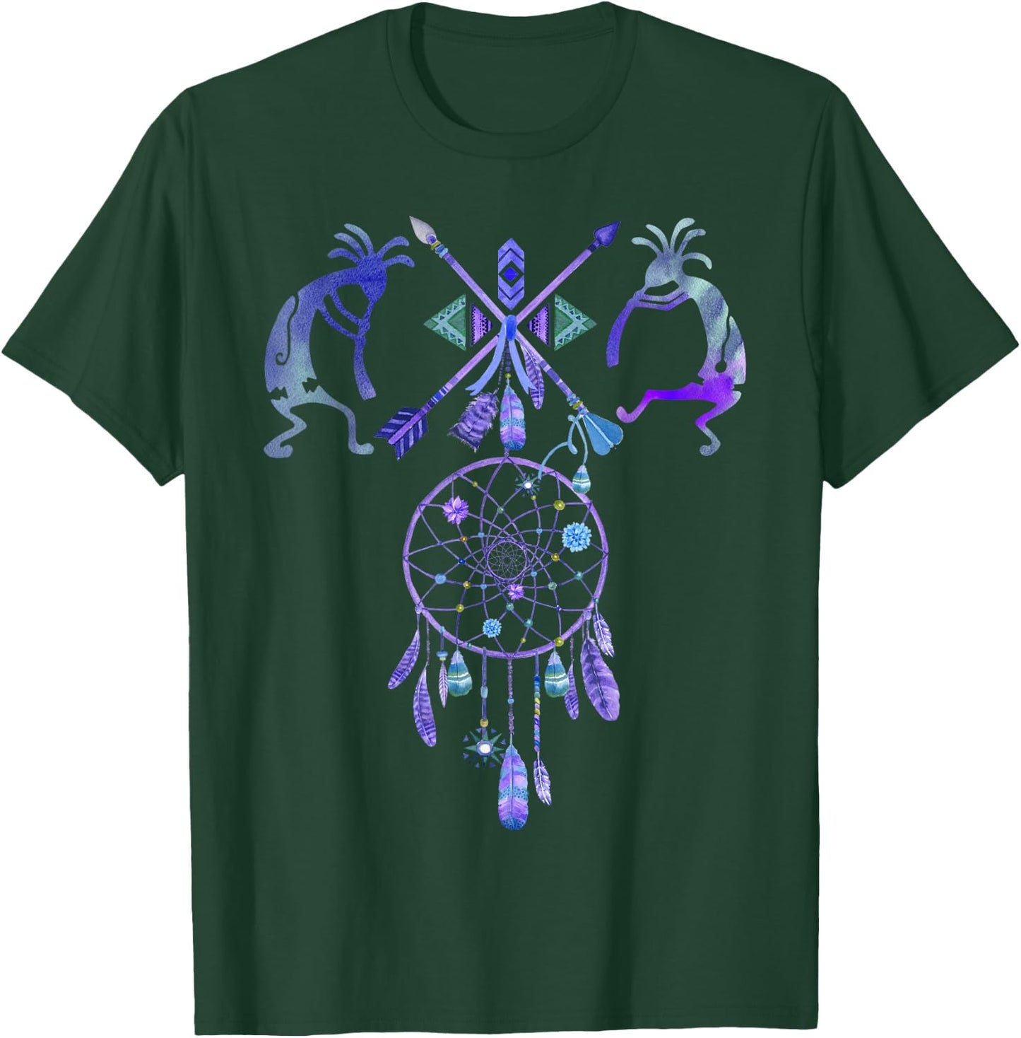 Kokopelli - Native American Folklore Elements II Fun T-Shirt - T-Shirt | Forest