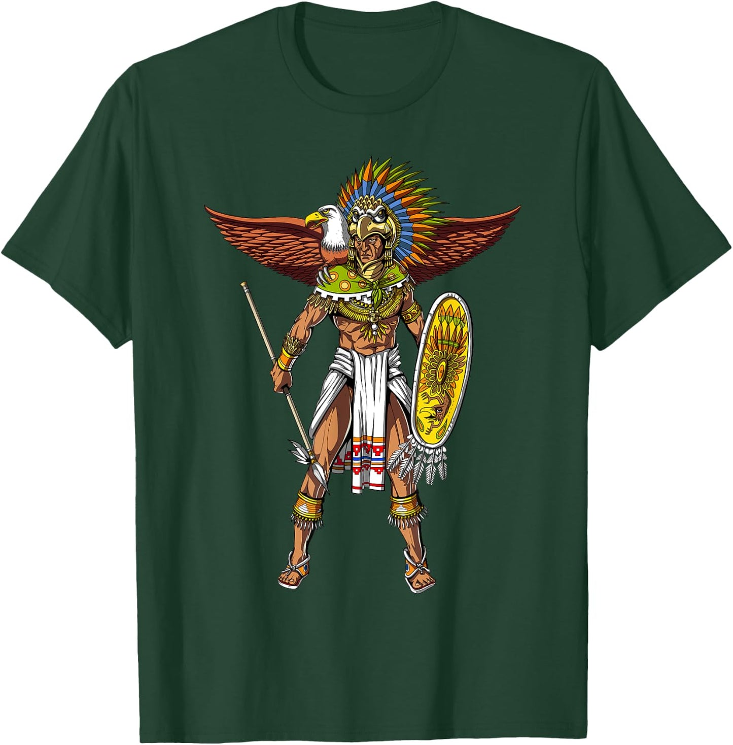 Aztec Eagle Warrior T-Shirt - T-Shirt | Forest
