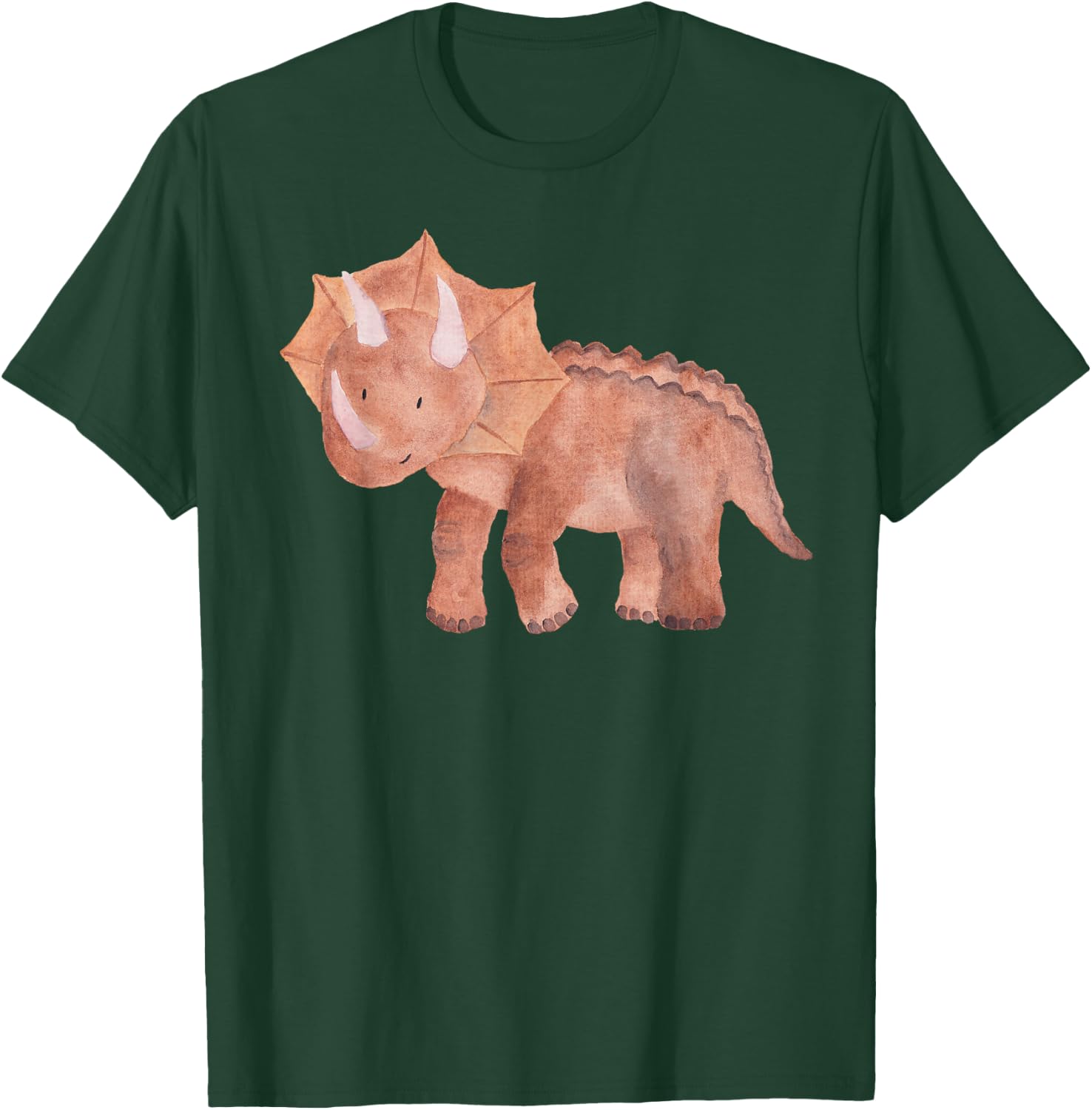 Cute Watercolor Triceratops | Unique Dinosaur & Gift T-Shirt - T-Shirt | Forest