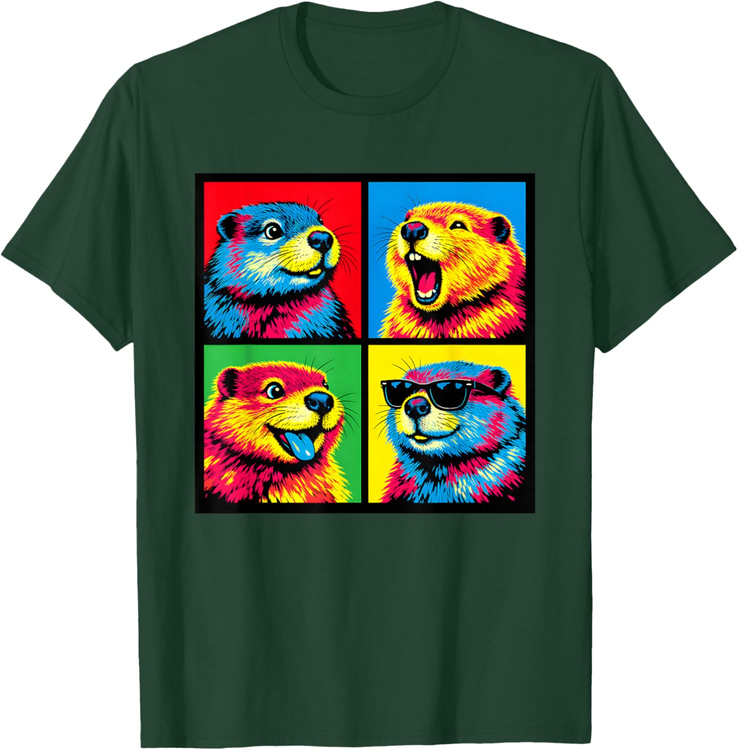 Cute Beaver for Boys Men Kids Women Girls Art Plush Meme T-Shirt - T-Shirt | Forest