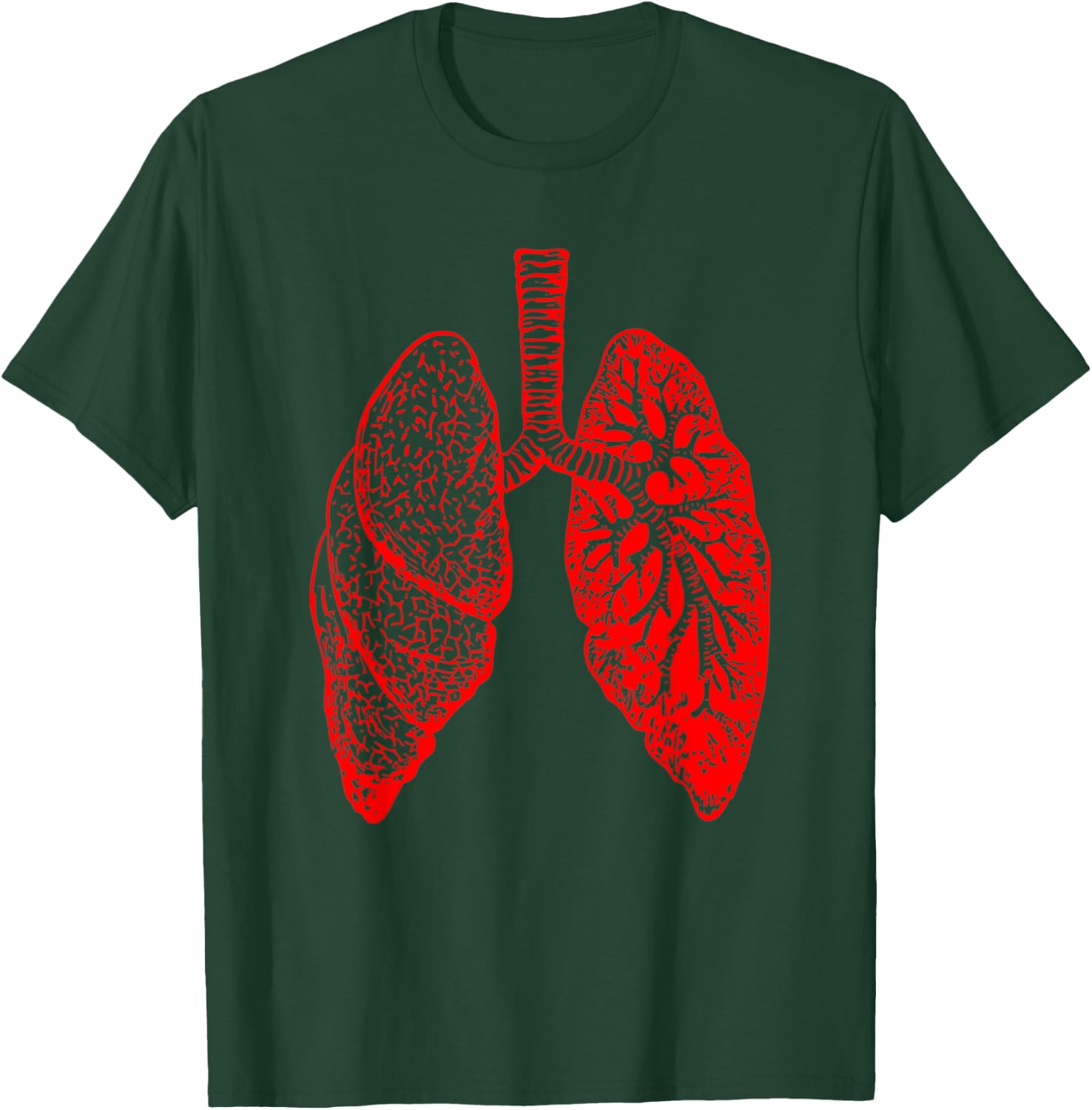 Anatomy Drawing Pulmonologist, Respiratory Lungs Gift T-Shirt - T-Shirt | Forest