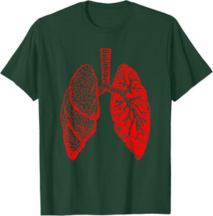 Anatomy Drawing Pulmonologist, Respiratory Lungs Gift T-Shirt - T-Shirt | Forest