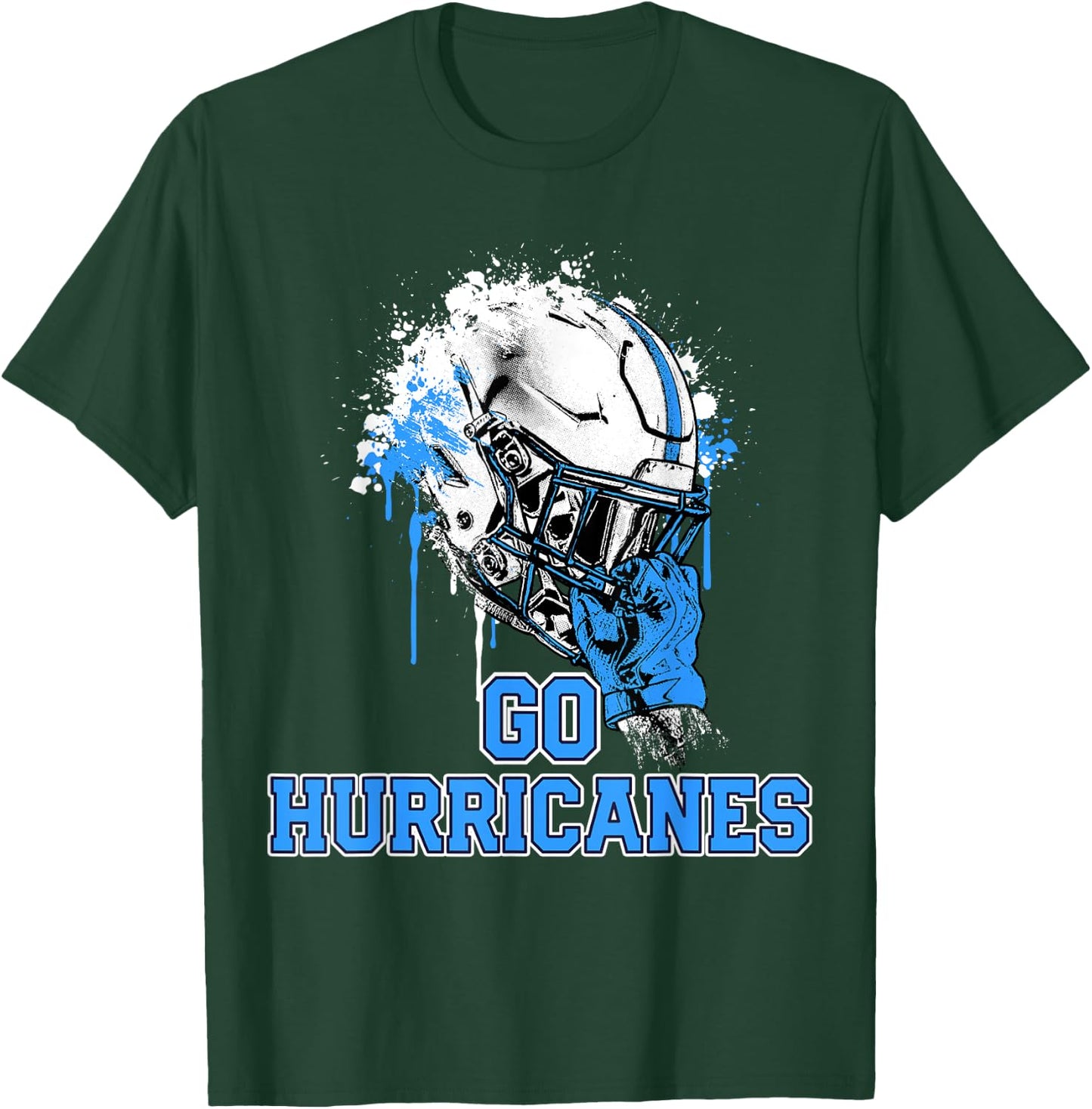 South Plaquemines Hurricanes Rising Helmet GO! T-Shirt - T-Shirt | Forest