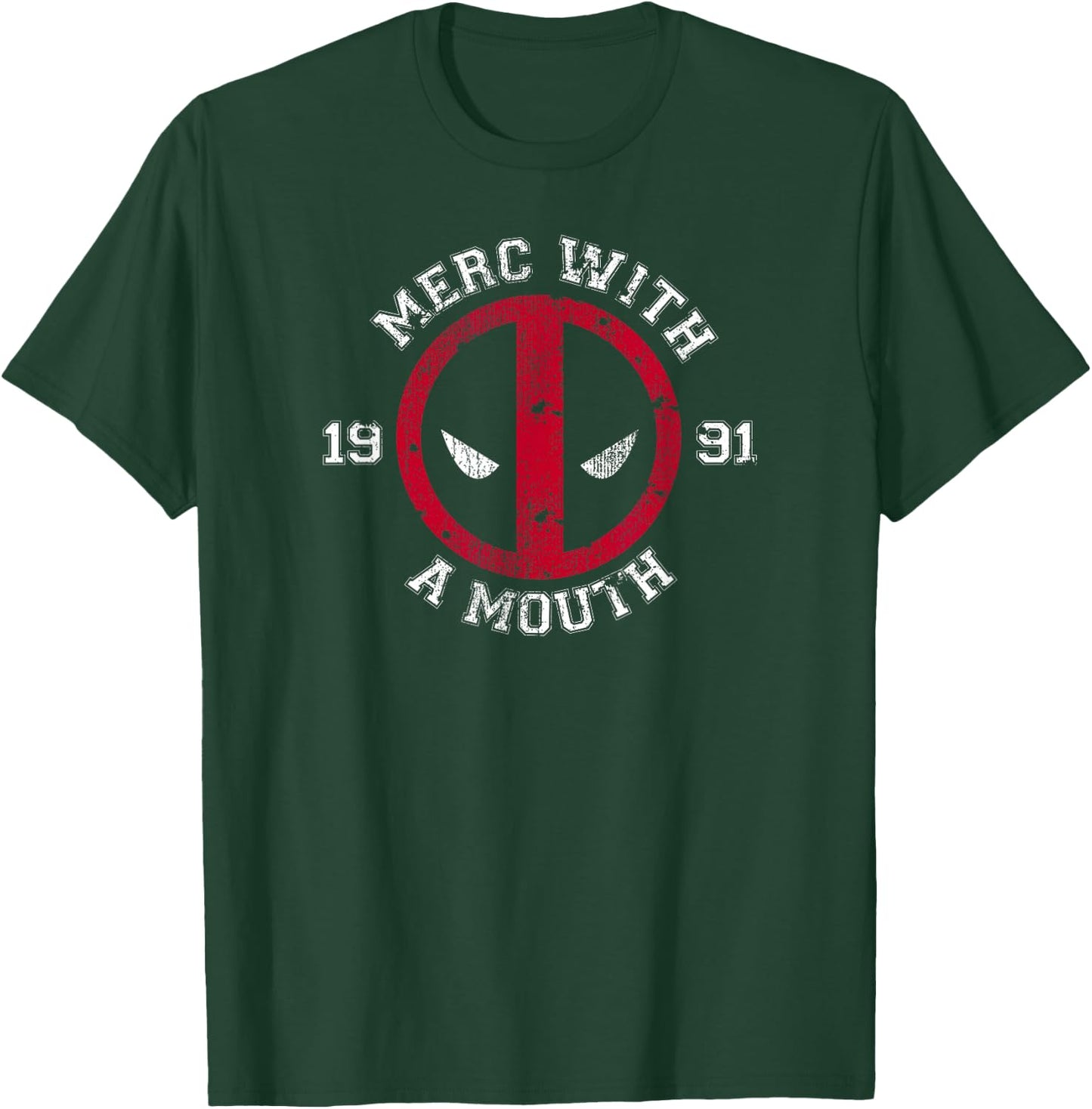 Marvel Comics Deadpool Merc With The Mouth Distressed Logo T-Shirt - T-Shirt | Forest