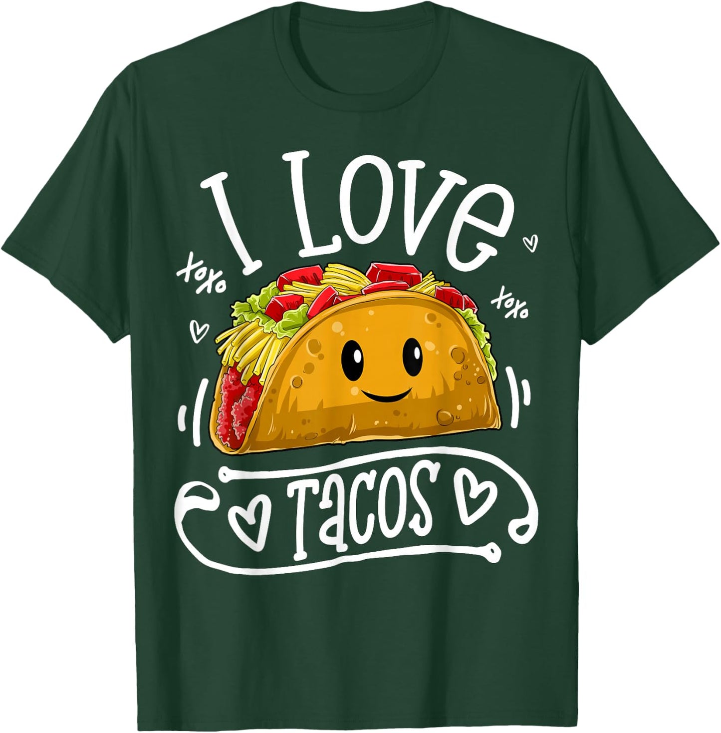 I Love Tacos Cinco De Mayo Women Men Kids Boys Taco Mexico T-Shirt - T-Shirt | Forest