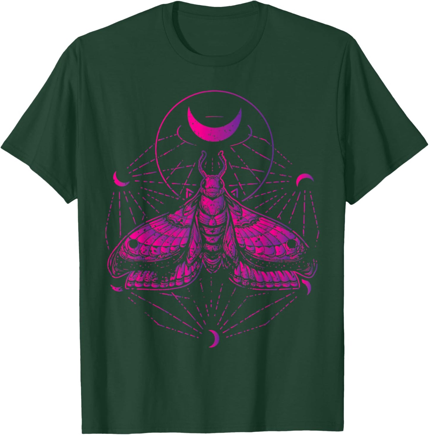 Goth Moth And Crescent Moon Creepy Gift Goths T-Shirt - T-Shirt | Forest