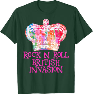 Rock N Roll Music British Invasion Crown Shirt T-Shirt - T-Shirt | Forest