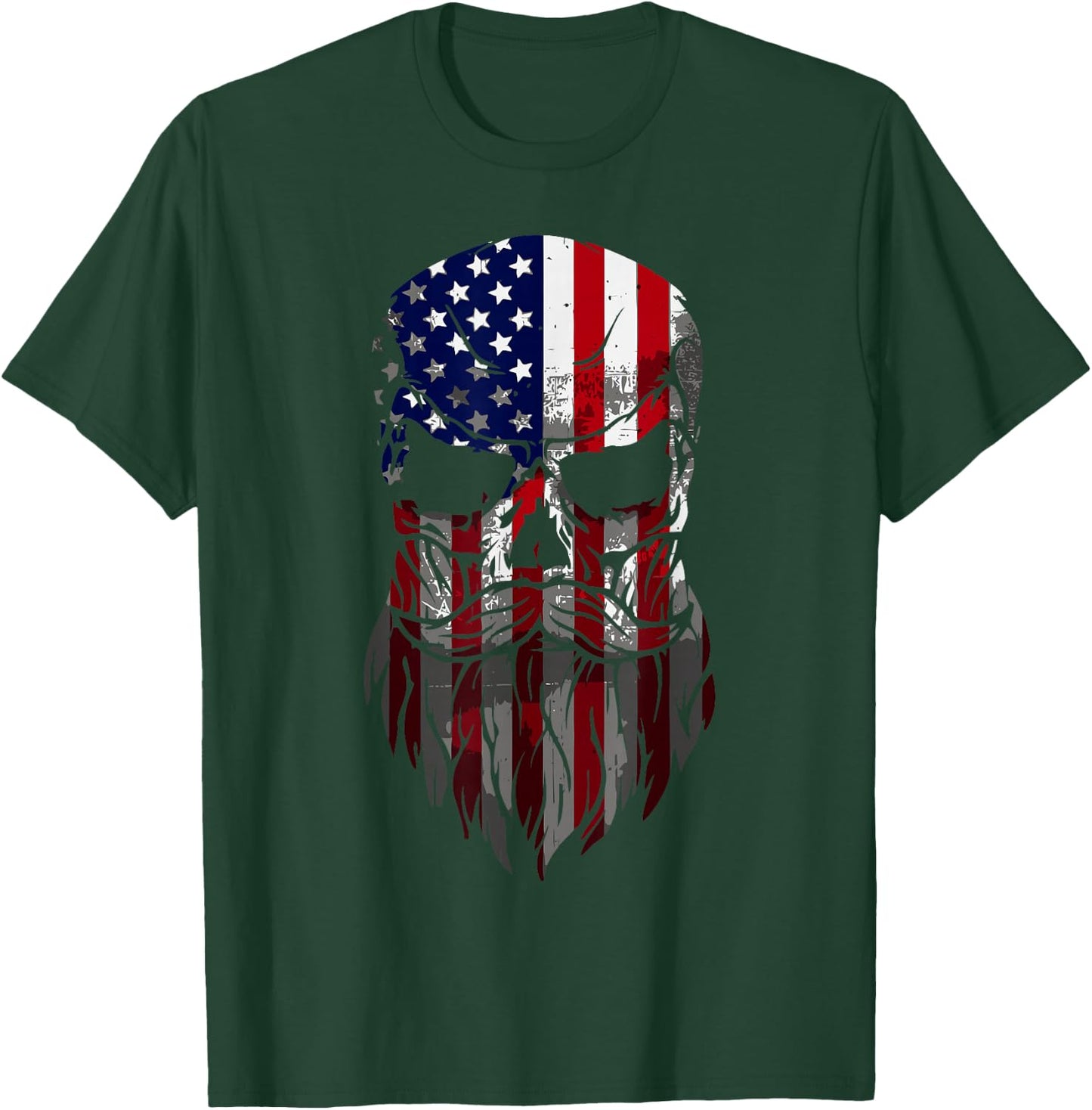 American Beard Skull Men's T-Shirt - T-Shirt | Forest