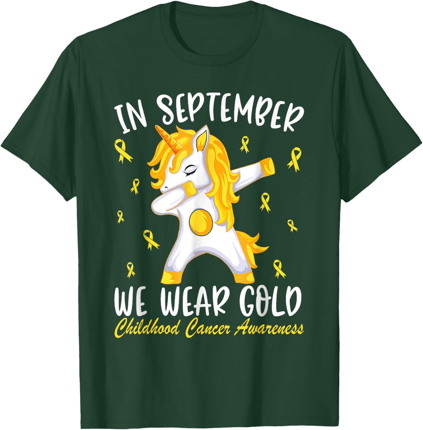 Childhood cancer Shirt In September We Wear Gold T-Shirt - T-Shirt | Forest
