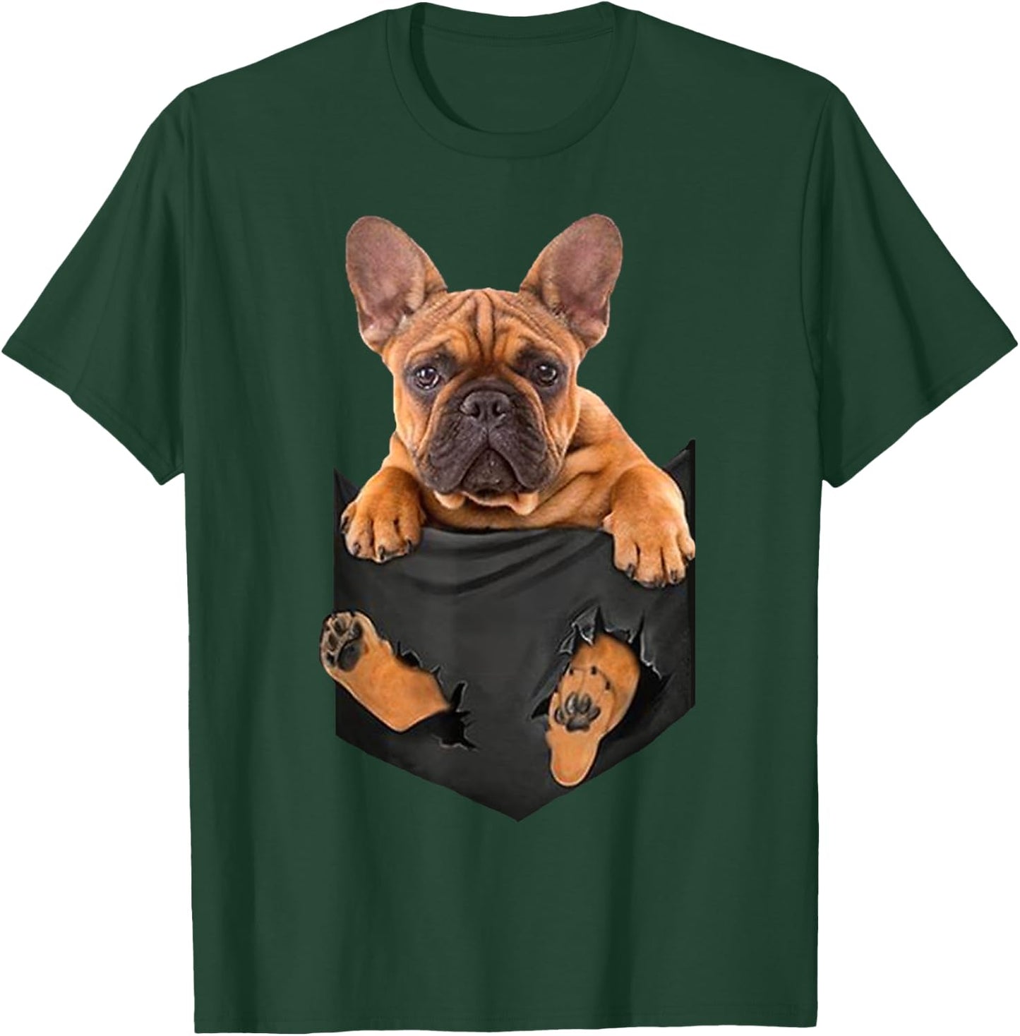 French Bulldog In a Pocket Mid T Shirt, Dog Inside Me T-Shirt - T-Shirt | Forest