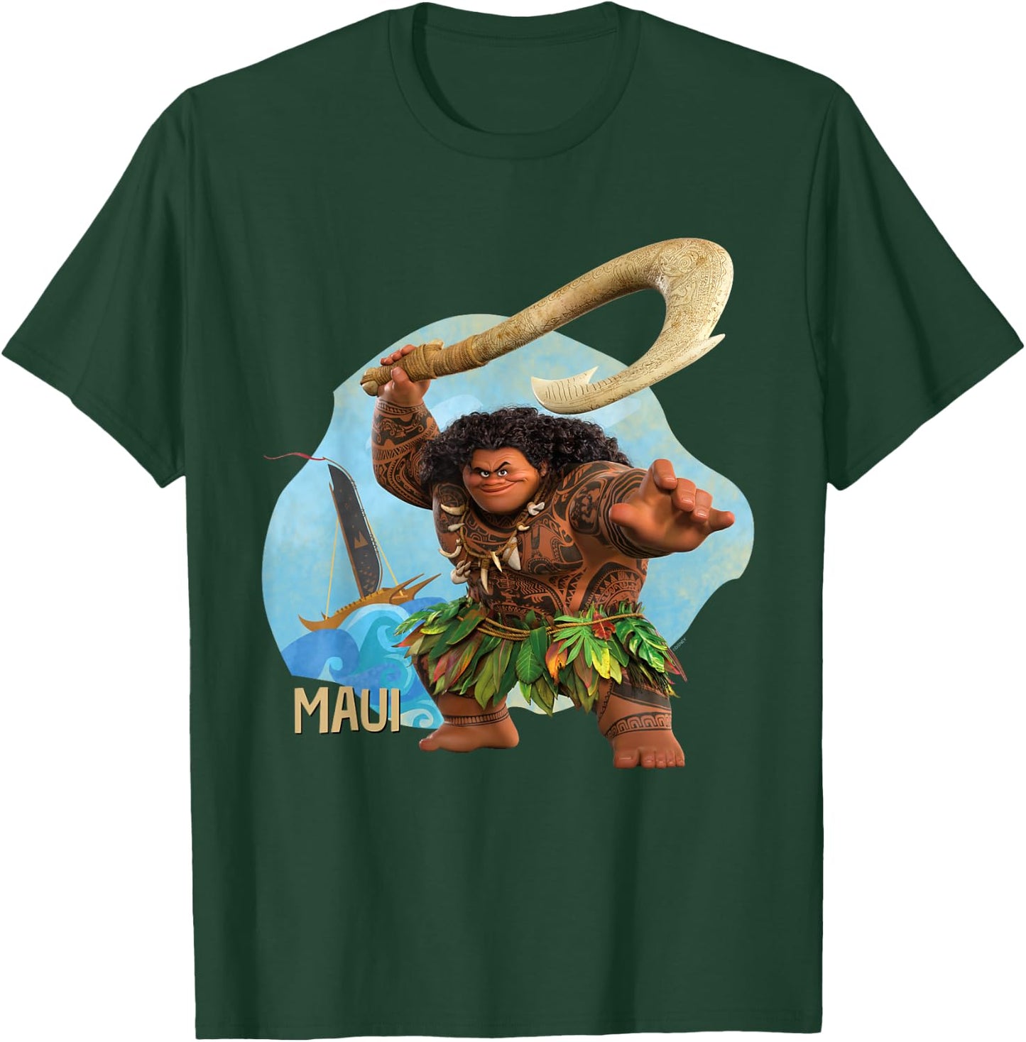 Disney Moana 2 Action Pose “Maui” with Fish Hook T-Shirt - T-Shirt | Forest
