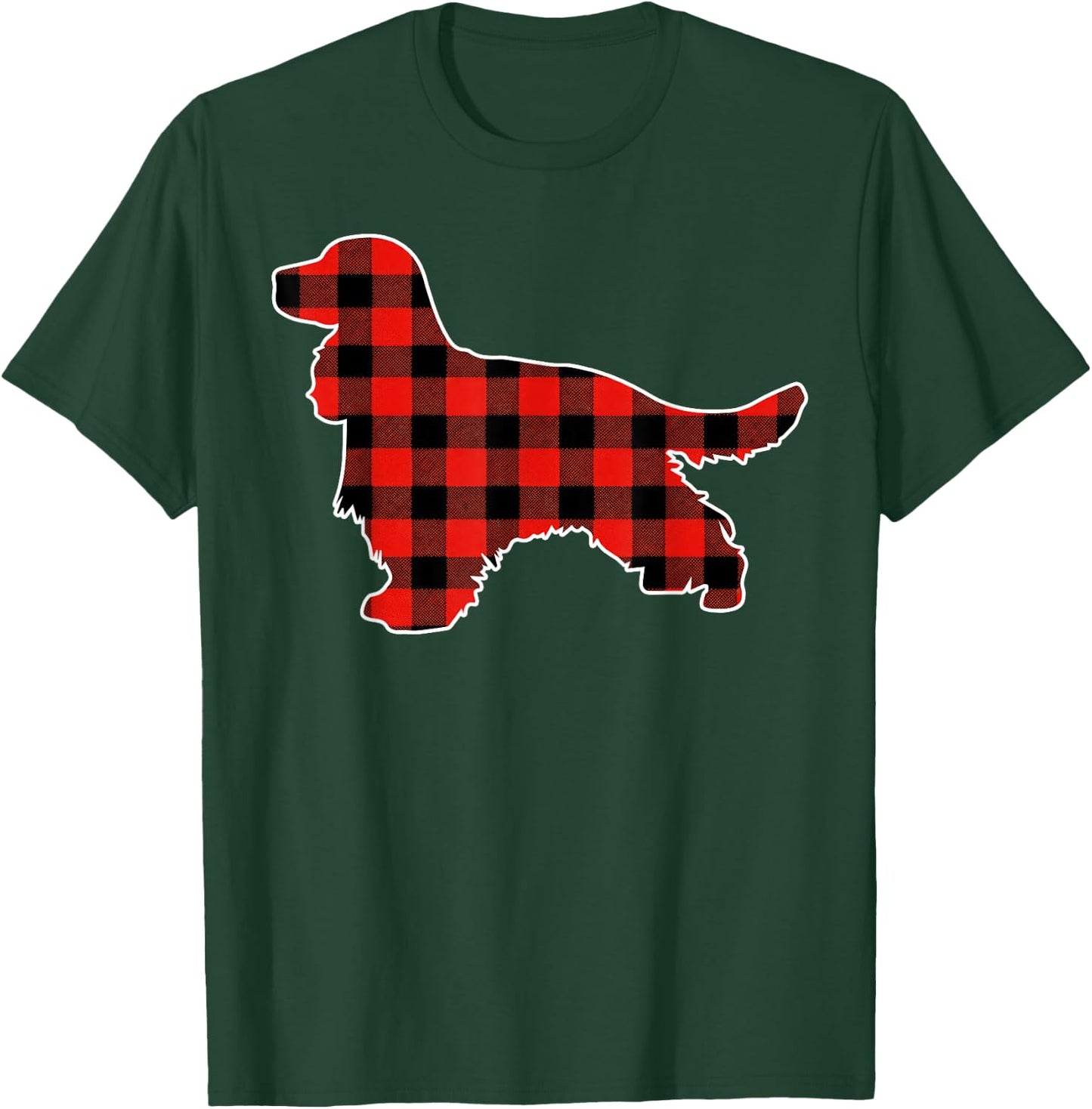 Red Buffalo Plaid Pajama English Cocker Spaniel Christmas T-Shirt - T-Shirt | Forest