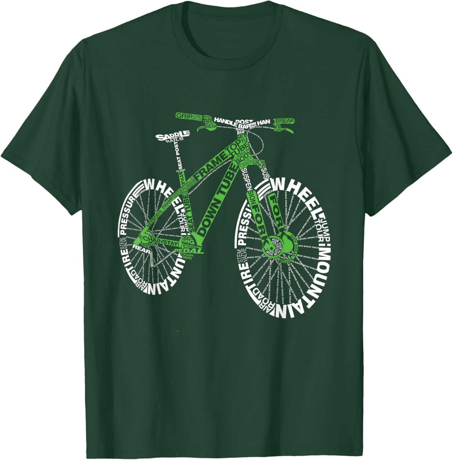 Bicycle Amazing Anatomy Mountain Bike T-Shirt - T-Shirt | Forest