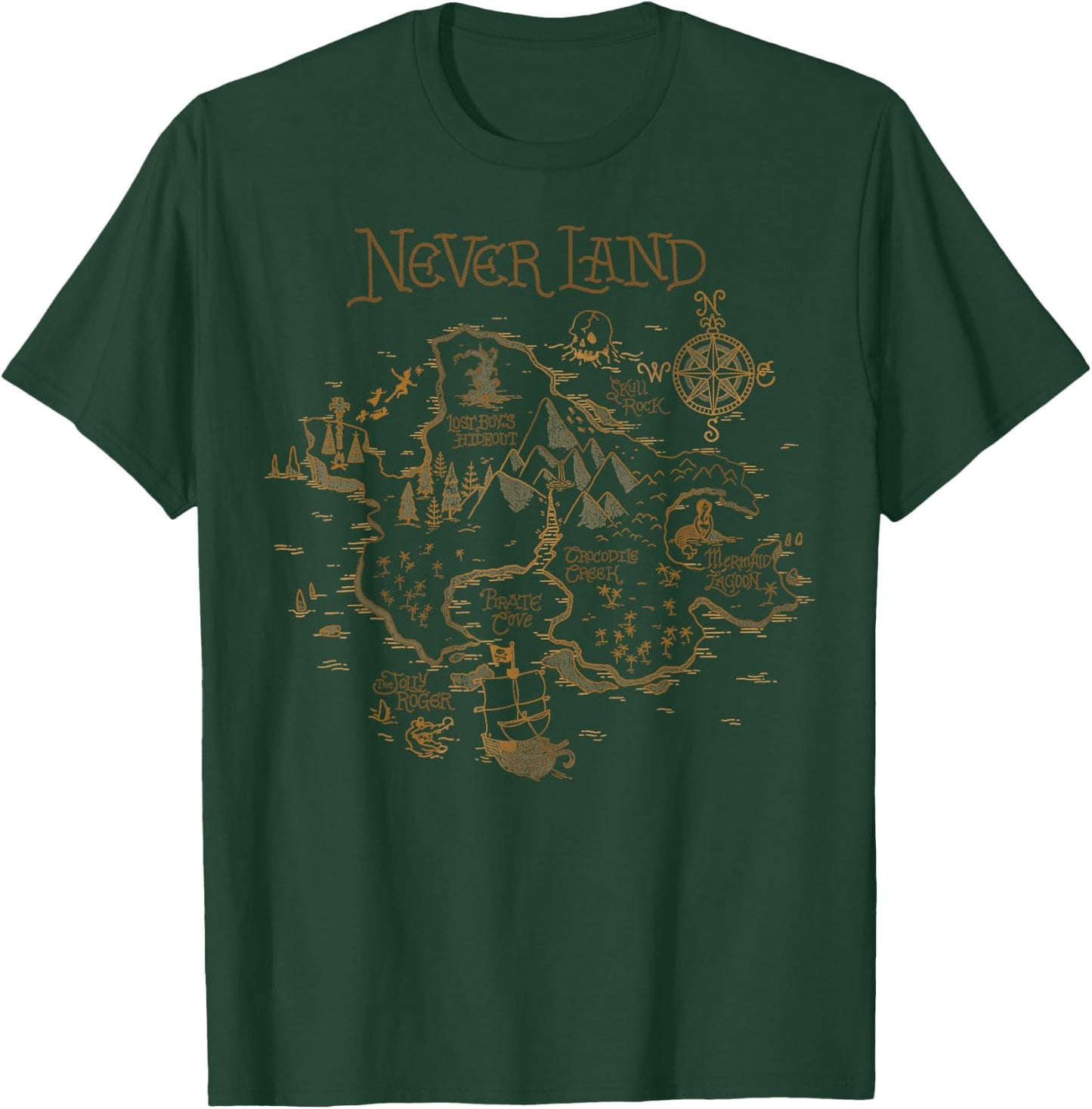 Disney Peter Pan Never Land Map Graphic T-Shirt - T-Shirt | Forest