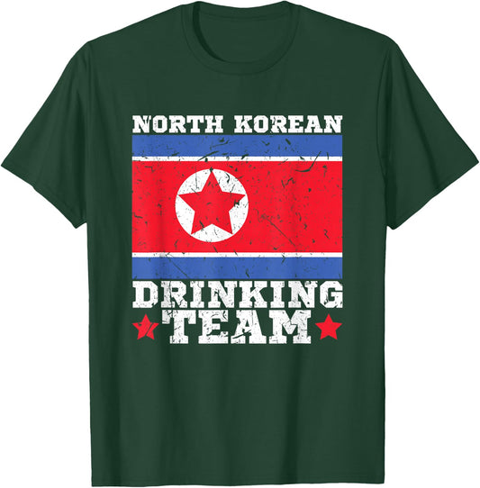 North Korean Drinking Team Funny North Korea Flag Beer T-Shirt - T-Shirt | Forest