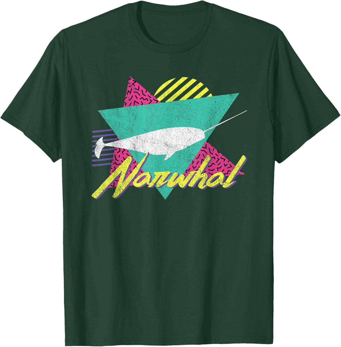 Vintage Retro 80s Or 90s Narwhal T-Shirt - T-Shirt | Forest