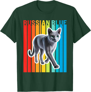 Russian Blue Cat Colorful T-Shirt - T-Shirt | Forest