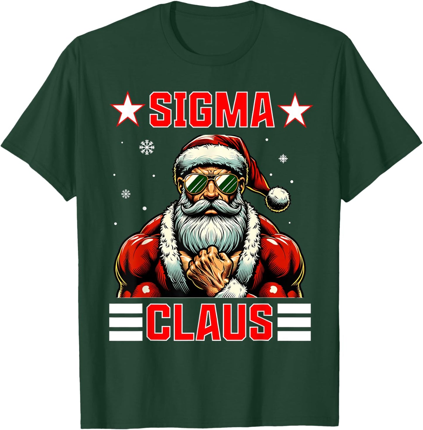 Sigma Claus Funny Christmas Santa Rizz Middle School Kids T-Shirt - T-Shirt | Forest