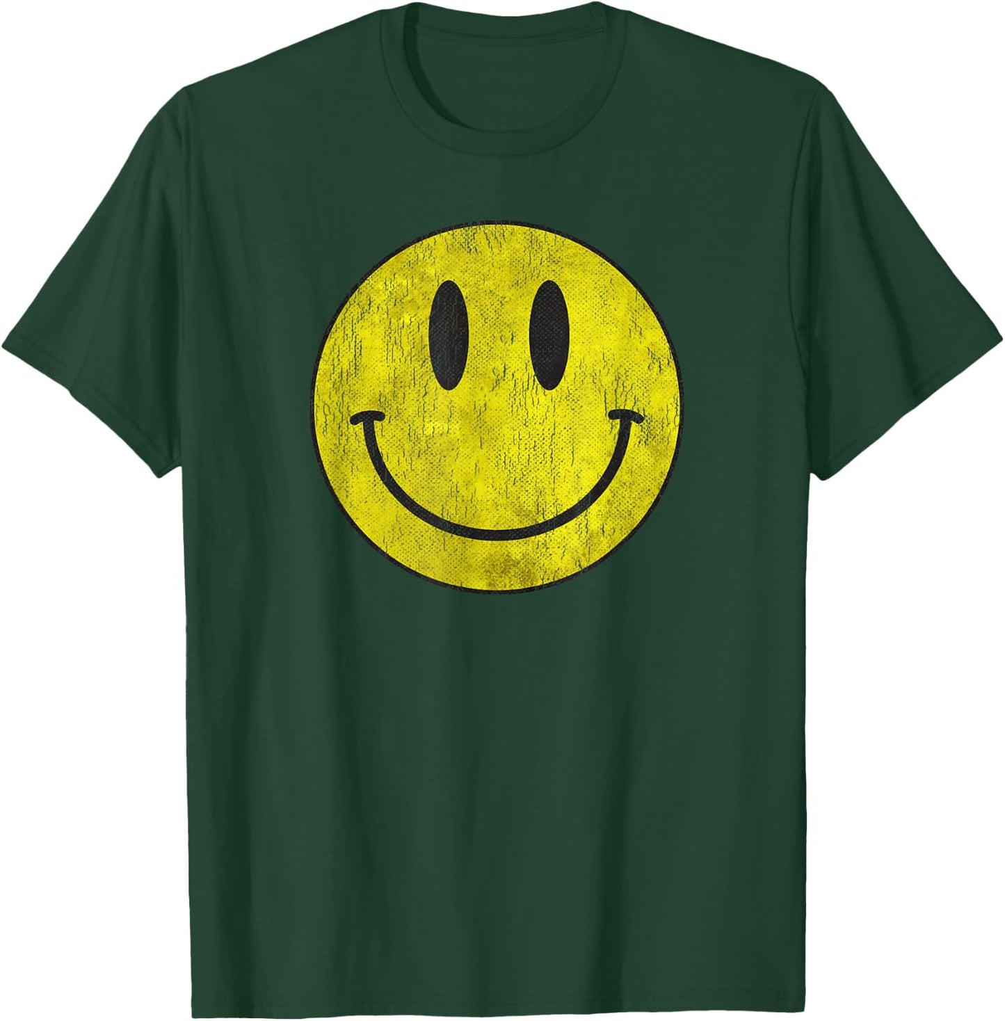 Retro Acidhouse 80s 90s Vintage Smile Distressed T-Shirt - T-Shirt | Forest