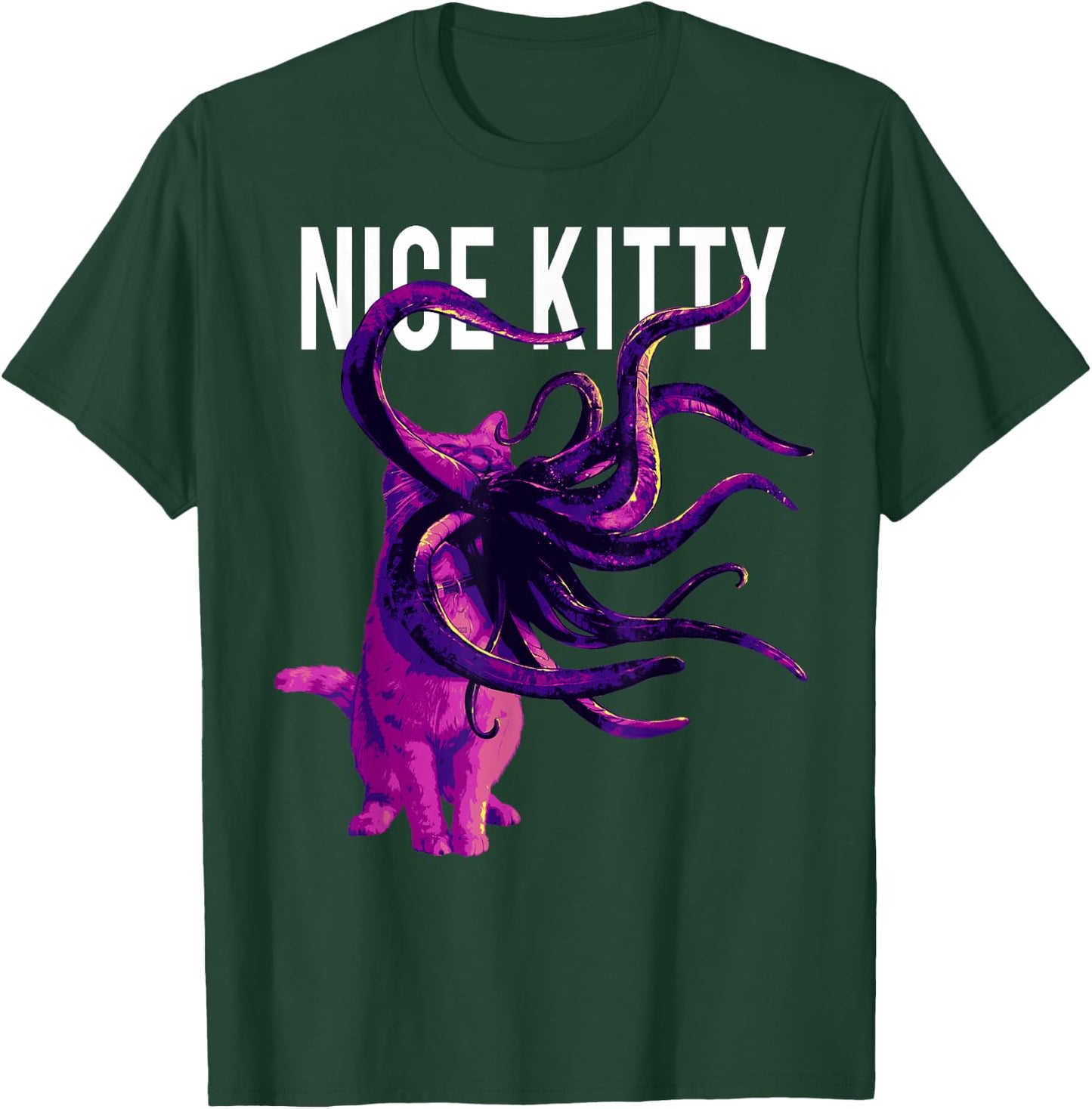 Captain Marvel Goose Nice Kitty Tentacle Neon Portrait T-Shirt - T-Shirt | Forest