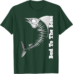 Marlin Bad To The Bone Marlin Fish Skeleton T-Shirt - T-Shirt | Forest