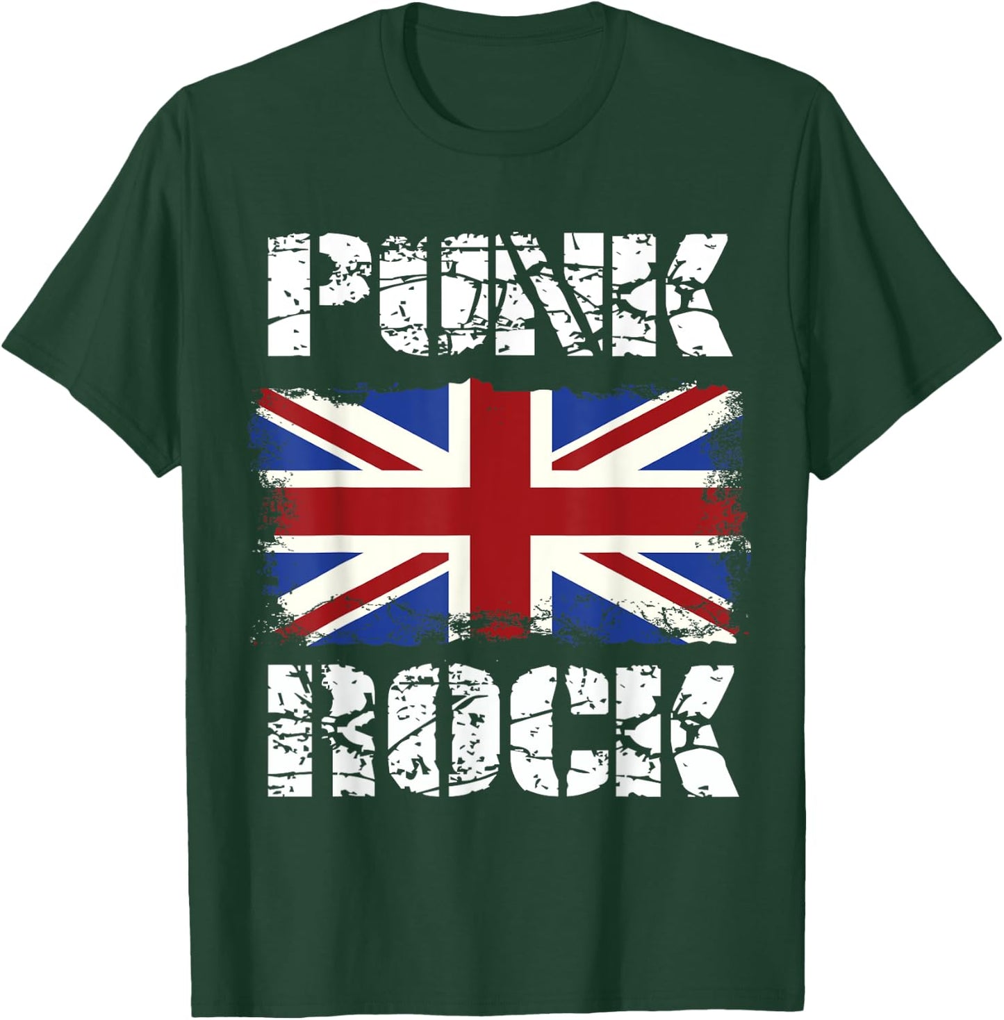 Punk Rock Vintage UK Flag Concert Music British T-Shirt - T-Shirt | Forest