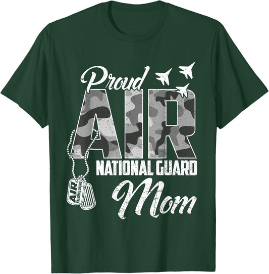 Proud Air National Guard Mom US Camo Family Matching T-Shirt - T-Shirt | Forest