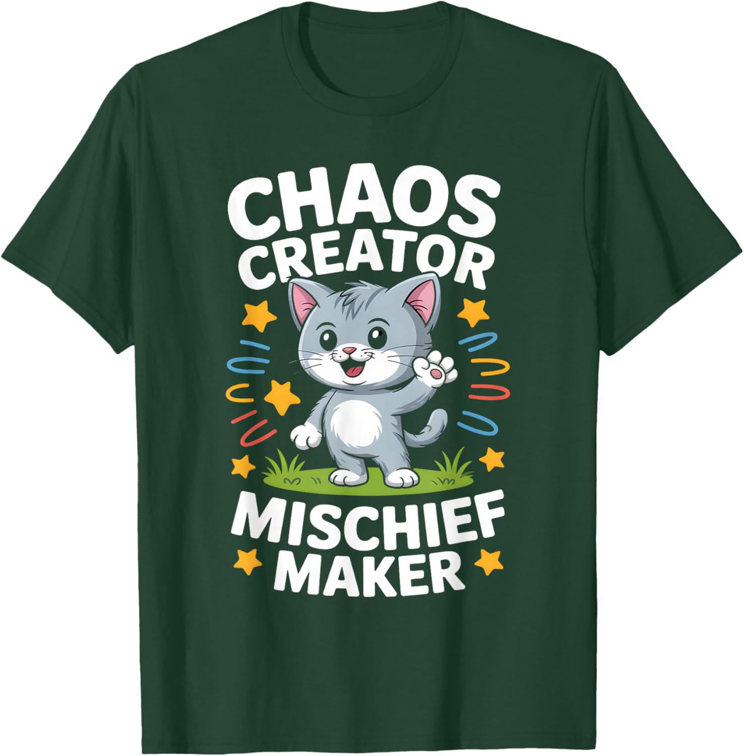 Funny Kitten Cat Kids Get Into Mischief Children Boys Girl T-Shirt - T-Shirt | Forest