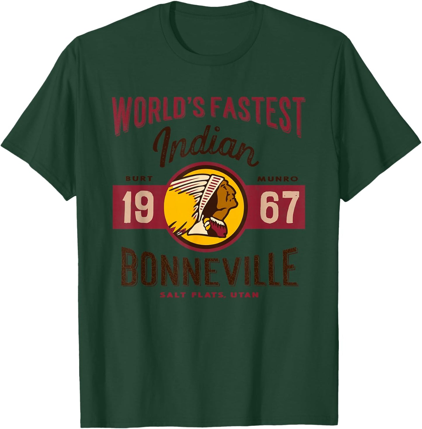 Vintage Motorcycle Utah Salt Flats Bonneville Race T Shirt T-Shirt - T-Shirt | Forest