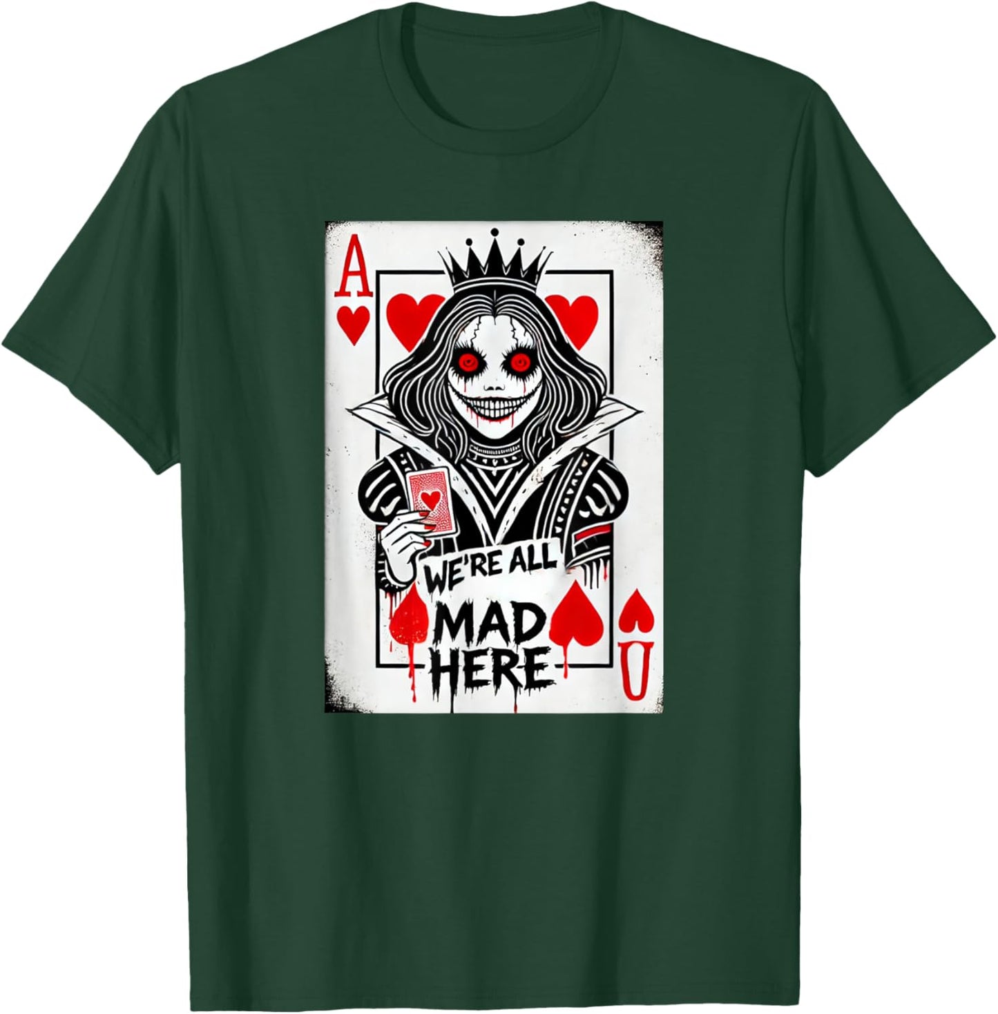 Alice in Wonderland Queen of Hearts - We're All Mad Here T-Shirt - T-Shirt | Forest
