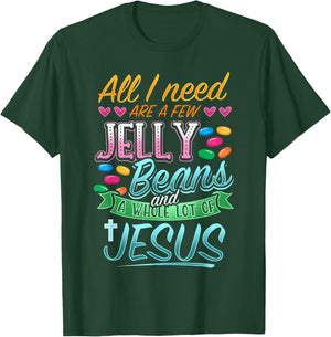 Fun Christian Jelly Bean Candy Lover Easter Jesus Saying T-Shirt - T-Shirt | Forest
