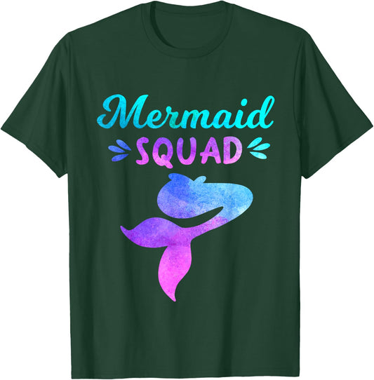 Mermaid Squad, Cute Matching Family Birthday Party T-Shirt - T-Shirt | Forest