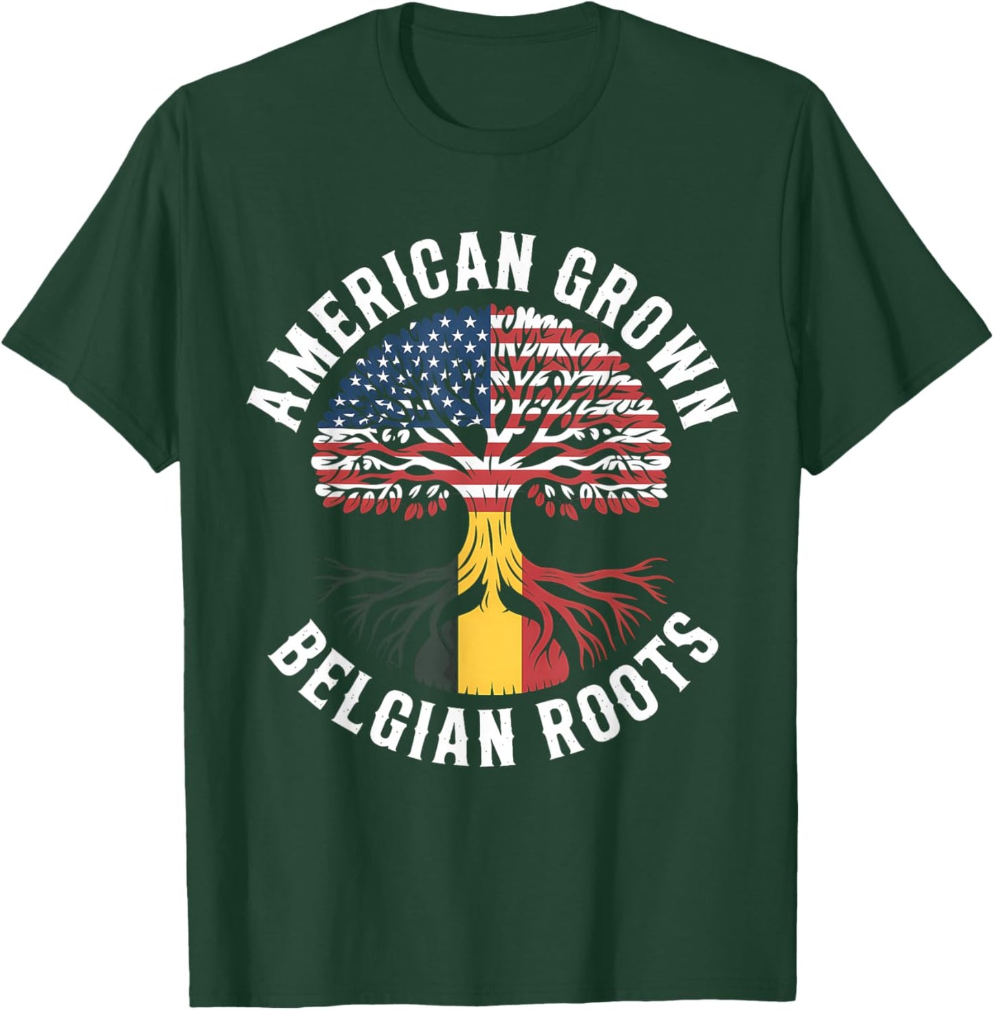 Belgium Roots Belgian Flag Belgie T-Shirt - T-Shirt | Forest