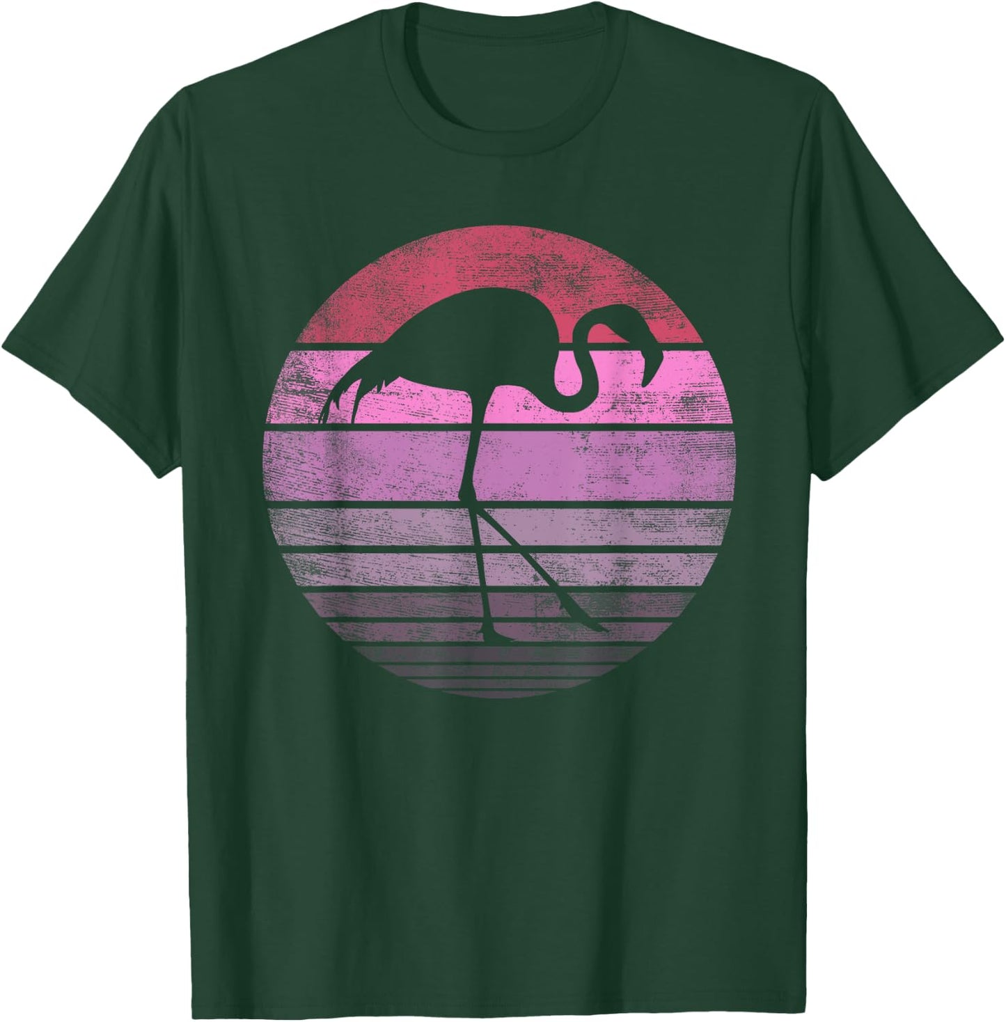 Pink Flamingo Lover Gifts Bird Vintage Animal Silhouette T-Shirt - T-Shirt | Forest