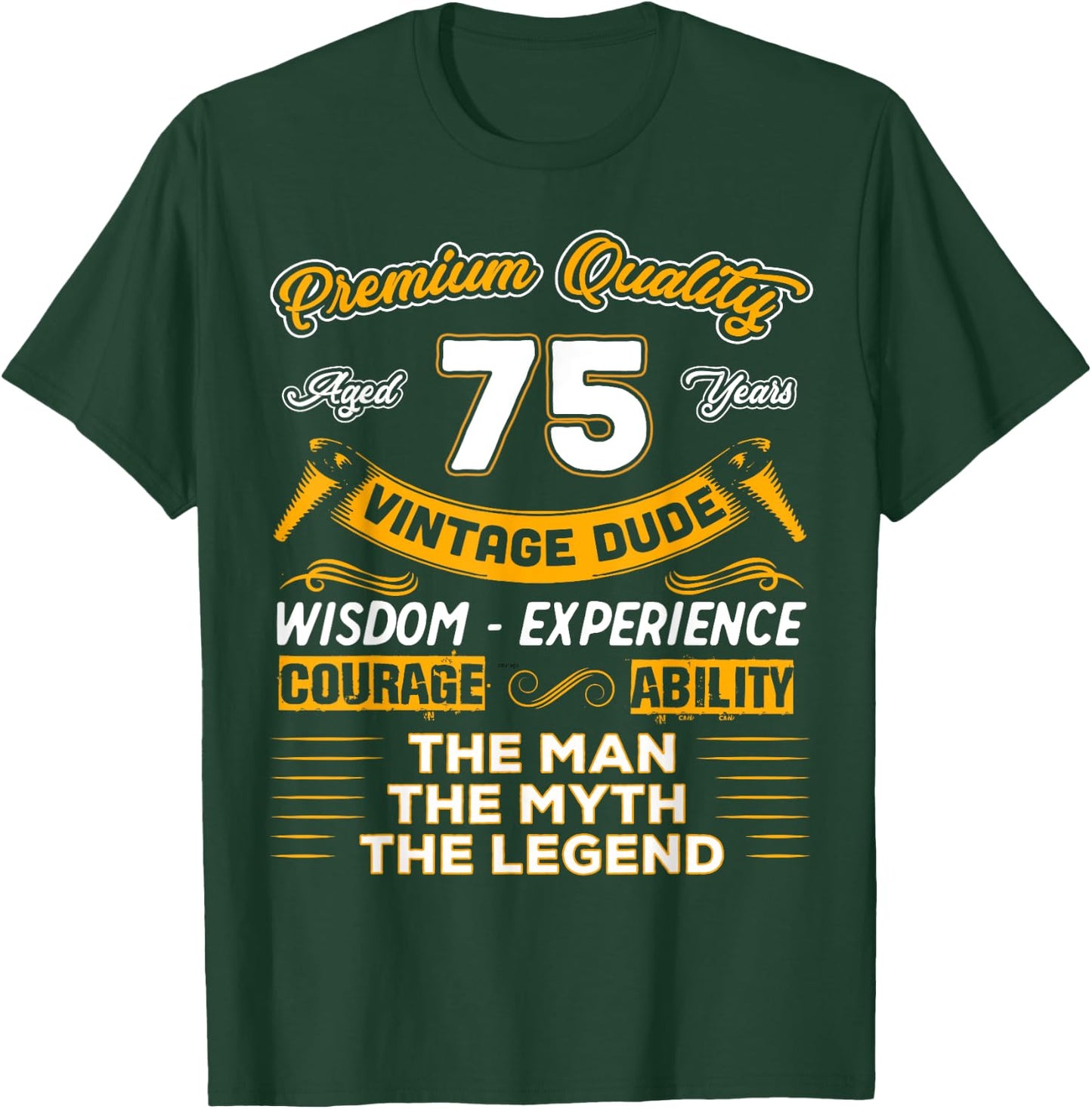 Vintage The Man Myth Legend 75 Yrs 75th Birthday Gift T-Shirt - T-Shirt | Forest