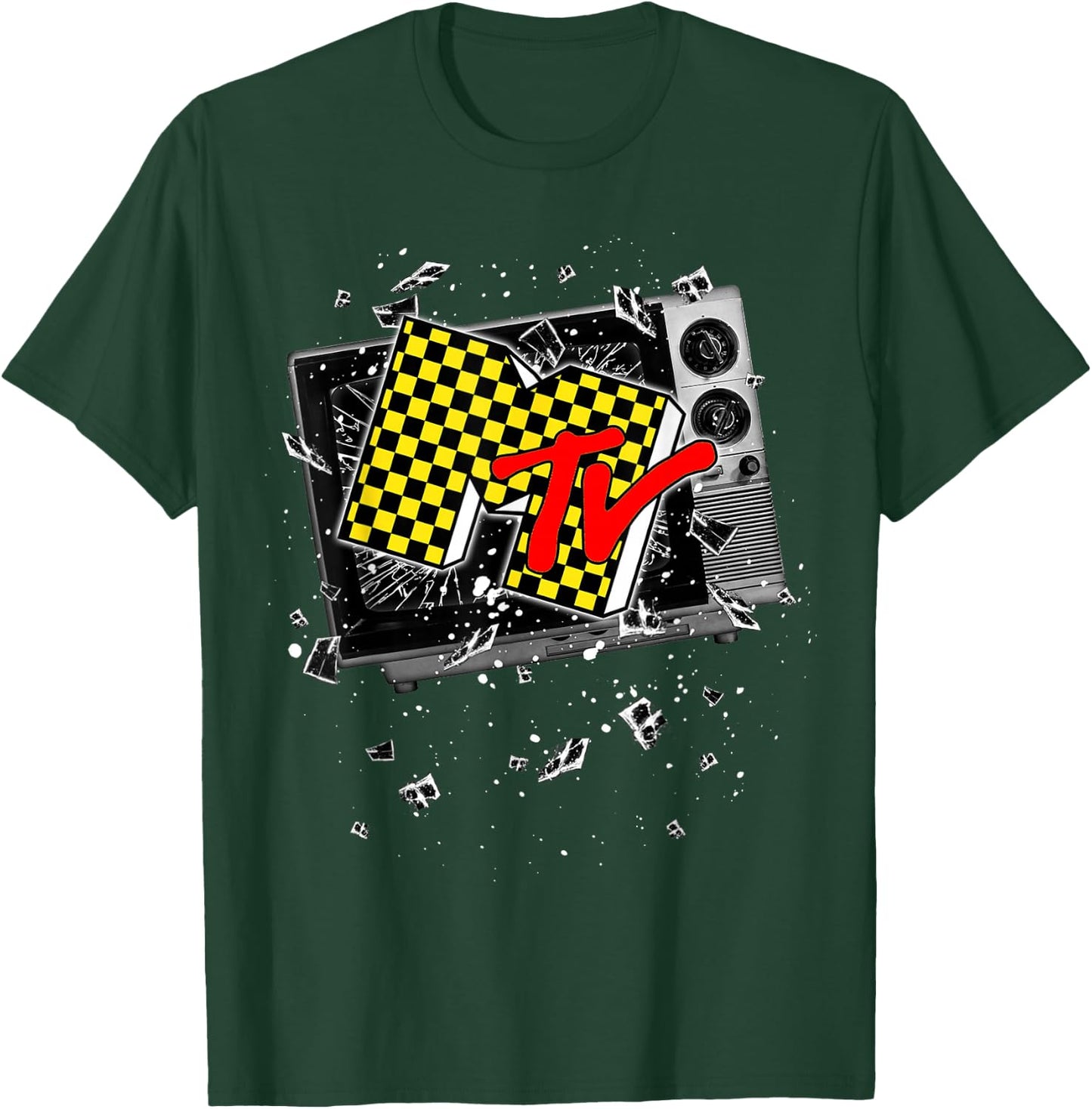 MTV Checker Board Breaking Tv T-Shirt - T-Shirt | Forest
