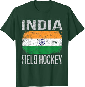 India Field Hockey, Indian Flag T-Shirt - T-Shirt | Forest