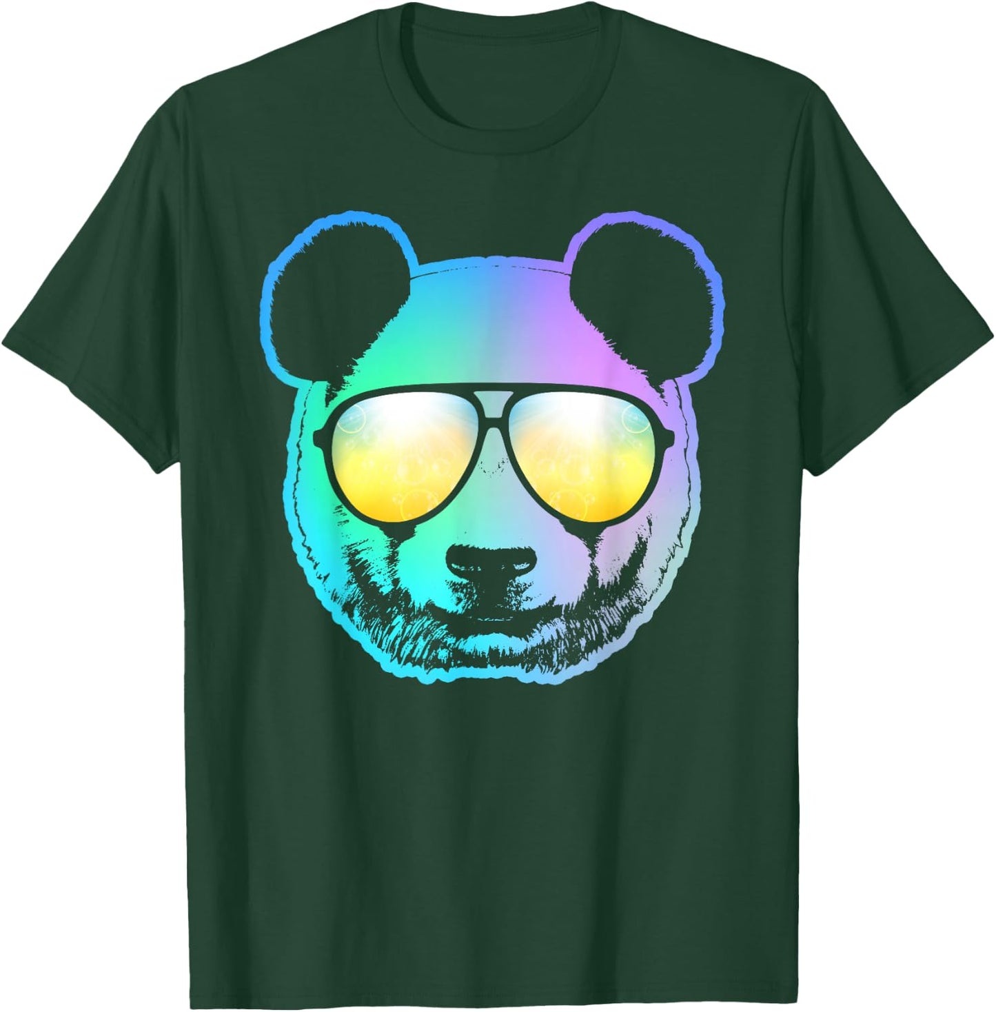 Panda Neon Bear Face T-Shirt - T-Shirt | Forest