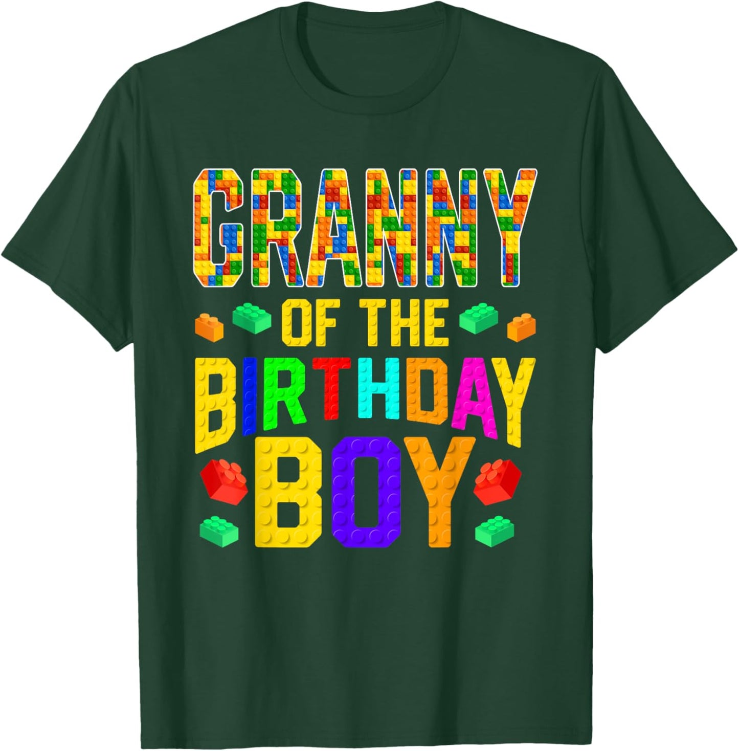 Granny of The Birthday Boy Master Builder Building Blocks T-Shirt - T-Shirt | Forest