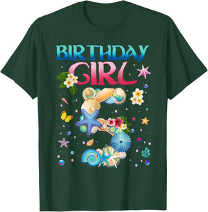 5 Years Old Birthday Girl Adventures In Oceania 5th Birthday T-Shirt - T-Shirt | Forest
