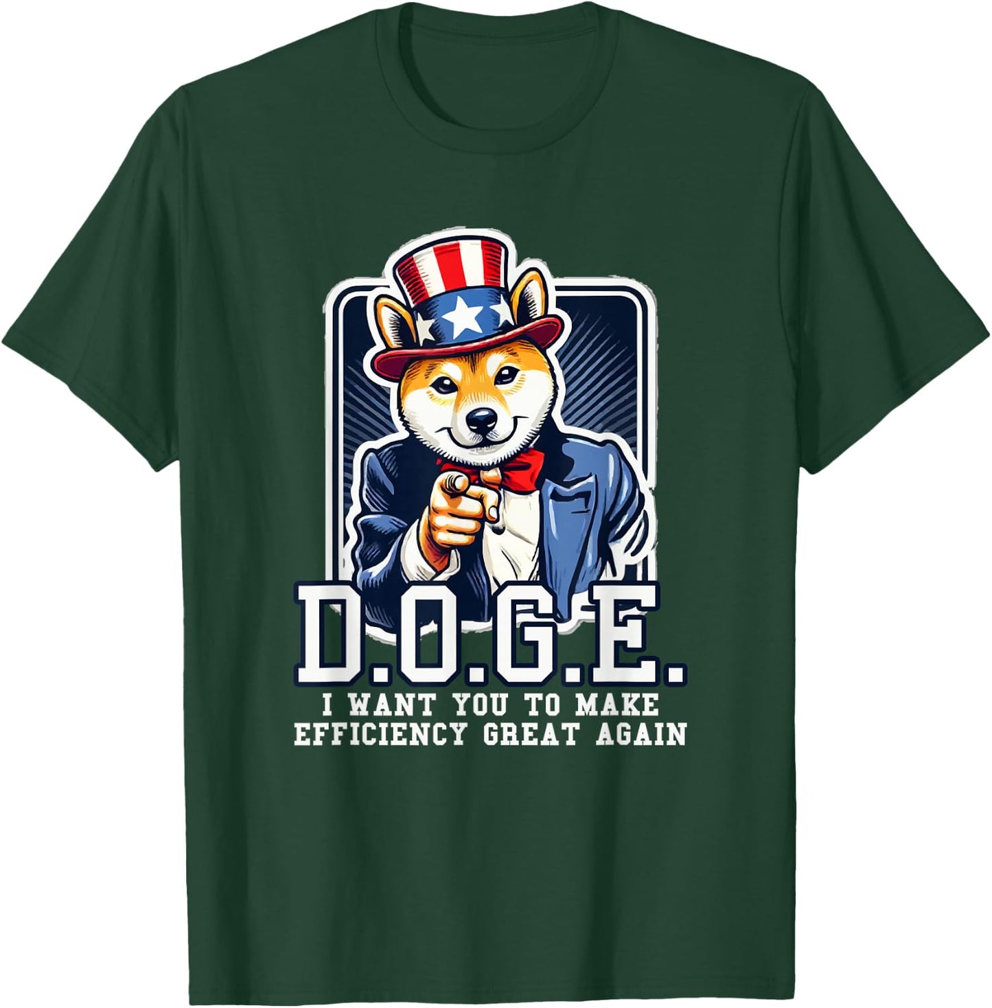 Department of Government Efficiency Doge Uncle Sam Dog T-Shirt - T-Shirt | Forest