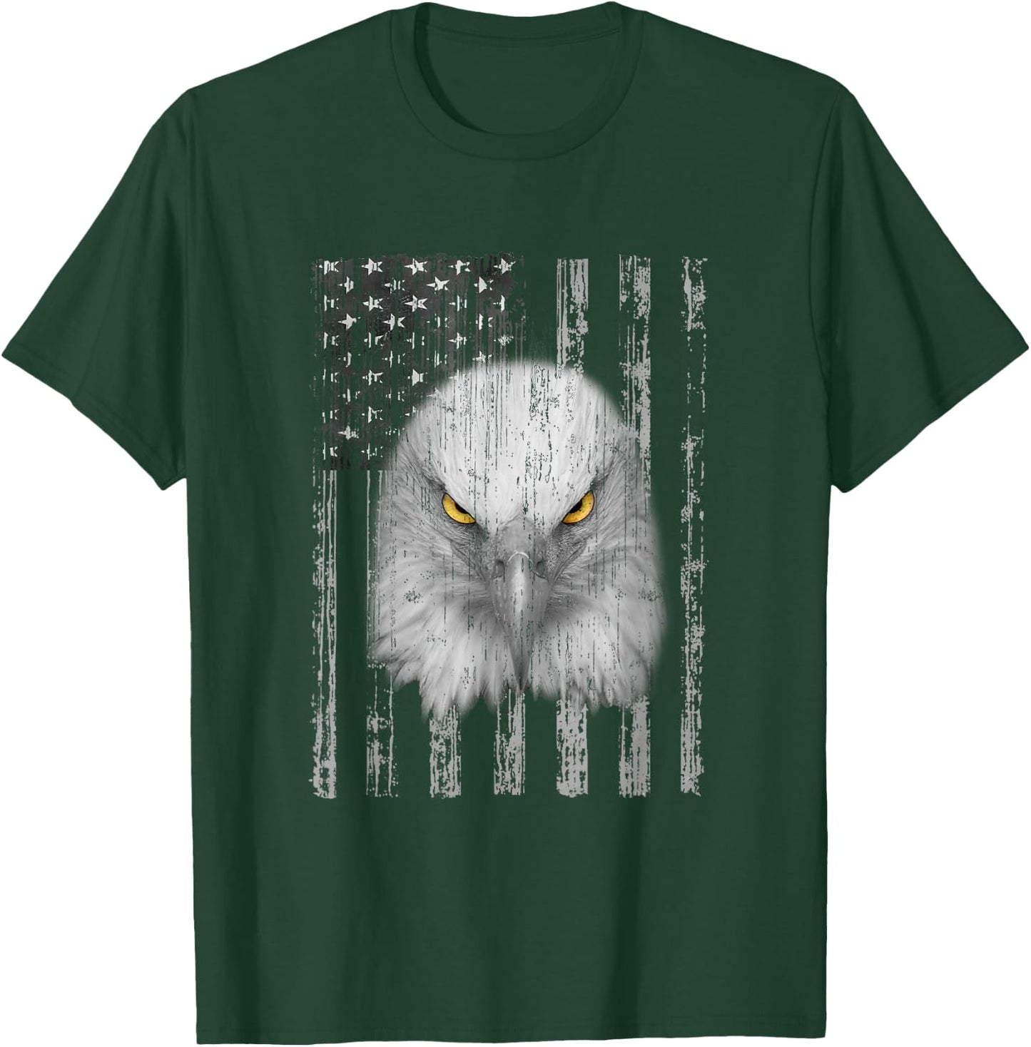 USA Flag with American Bald Eagle Eyes Shirt Patriotic T-Shirt - T-Shirt | Forest